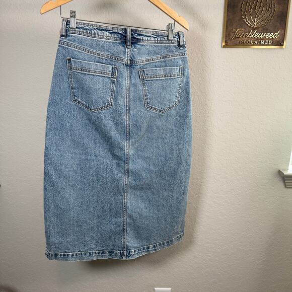 Women's Habitual Denim Blue Jean Pieced Midi A-Line Skirt Size 4 Size 27 - Picture 7 of 9